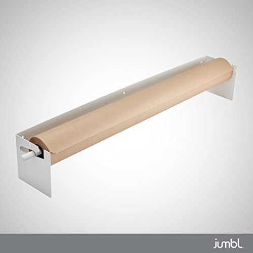 JUMBL 36 אינץ 'רכוב על מתקן נייר קראפט | גליל נייר תליה עם חותך למטבח, חדר DIY, משרד, עסקים ועוד | נהדר לרשימות